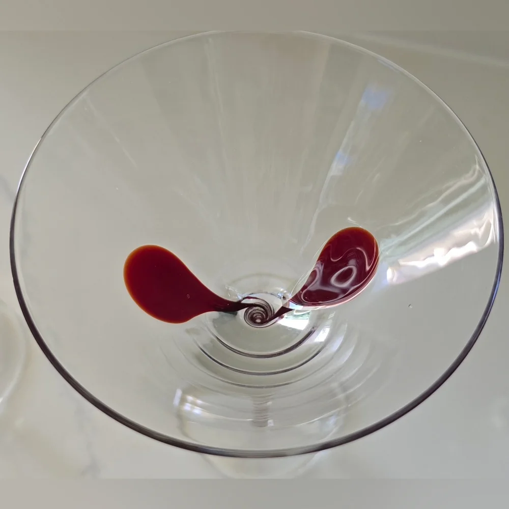 Vintage Discontinued‎ Pier 1 Drip Drop Martini Glasses Hand Blown Set Of Four